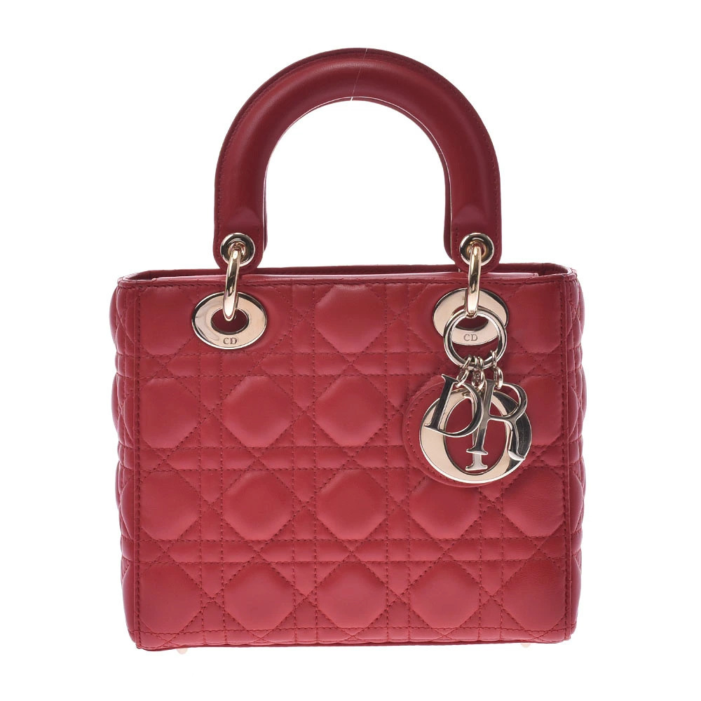 Christian Dior Lady Red Lambskin Bag